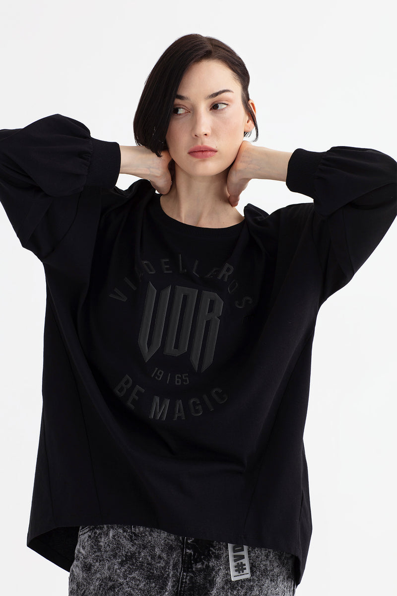 SİYAH UZUN T-SHIRT 12187