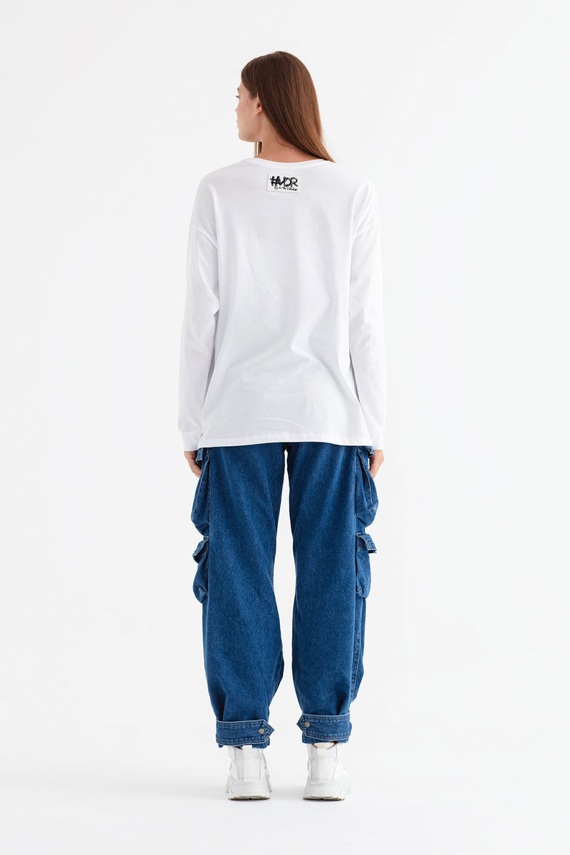 BEYAZ UZUN T-SHIRT 12355