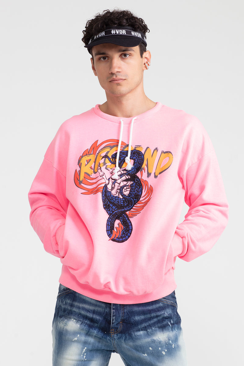 ERKEK PEMBE NEON SWEATSHIRT 1004