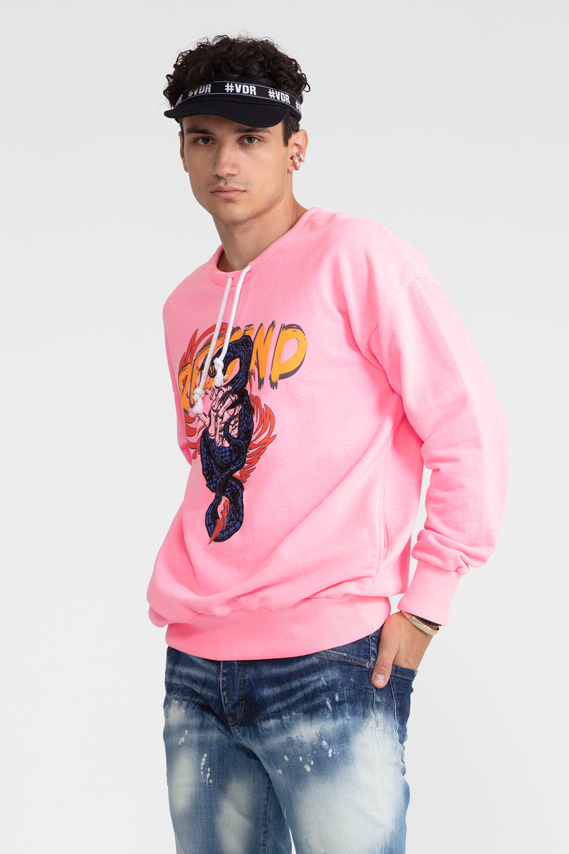 ERKEK PEMBE NEON SWEATSHIRT 1004