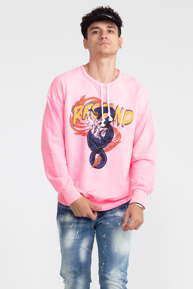 ERKEK PEMBE NEON SWEATSHIRT 1004
