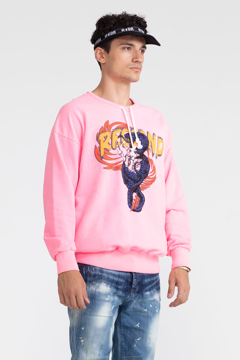ERKEK PEMBE NEON SWEATSHIRT 1004