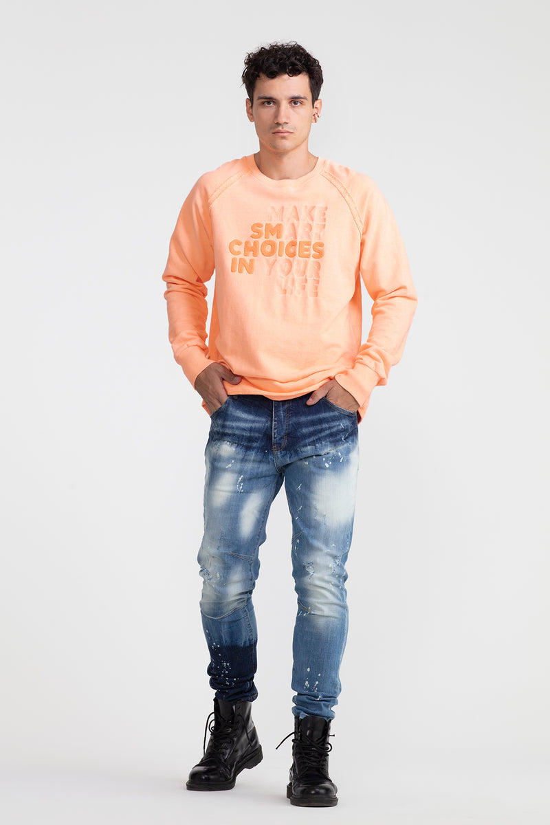 ERKEK TURUNCU NEON SWEATSHIRT 1017