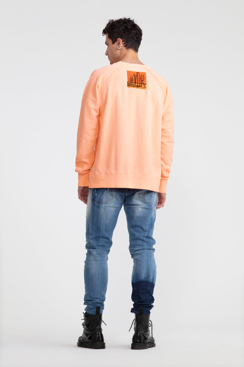 ERKEK TURUNCU NEON SWEATSHIRT 1017