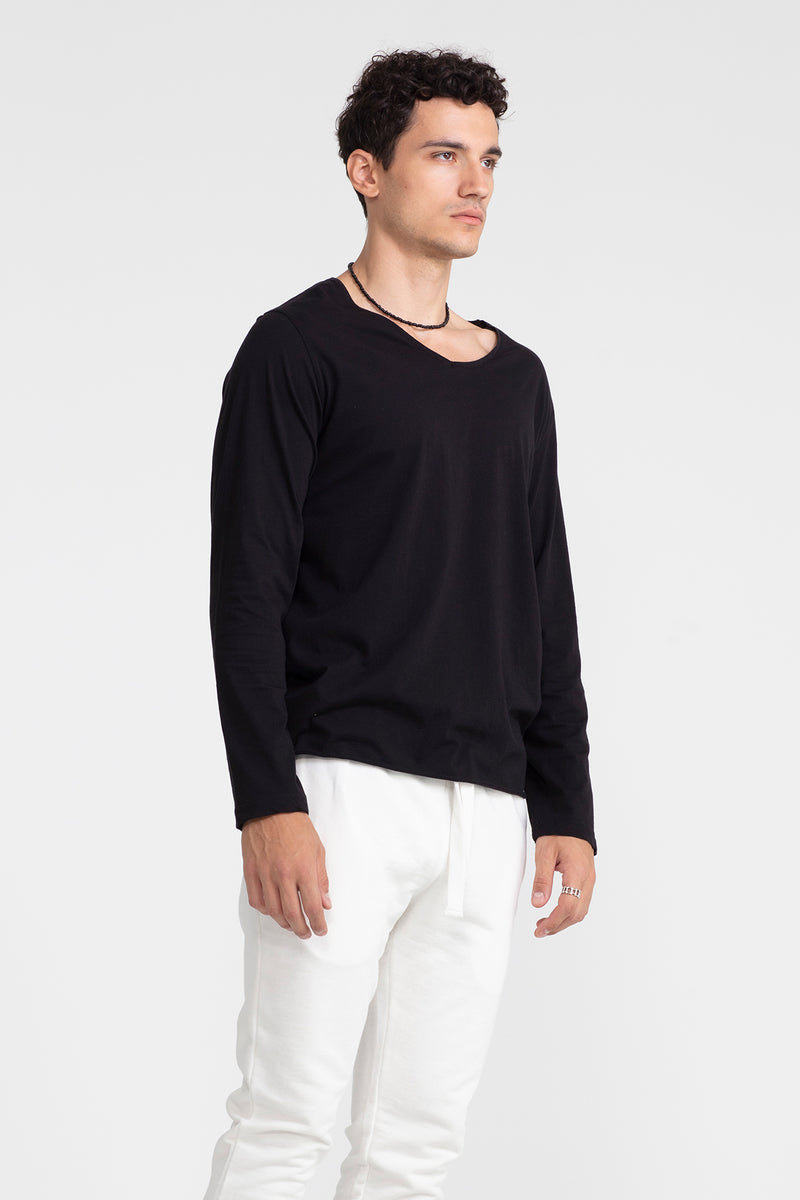 ERKEK SİYAH UZUN T-SHIRT 1048