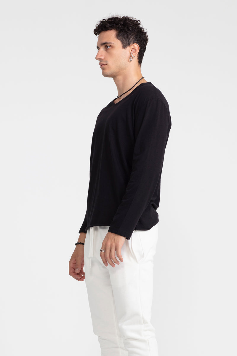 ERKEK SİYAH UZUN T-SHIRT 1048