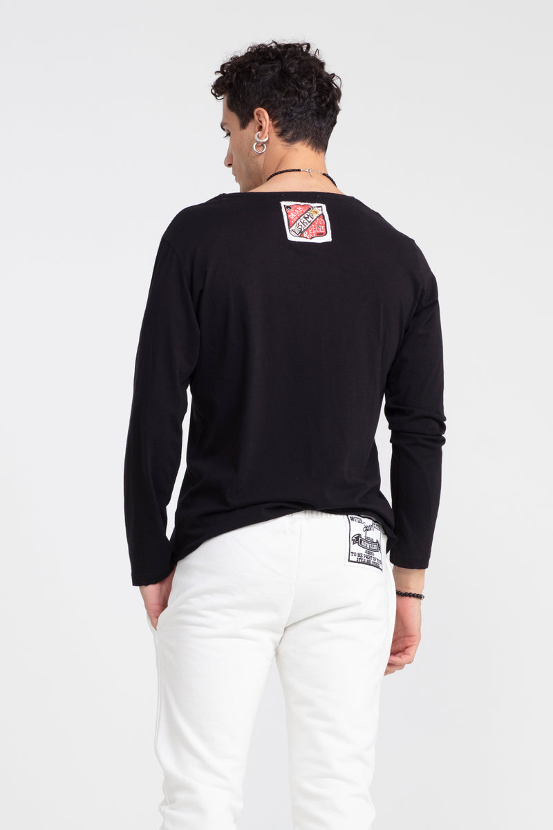 ERKEK SİYAH UZUN T-SHIRT 1048