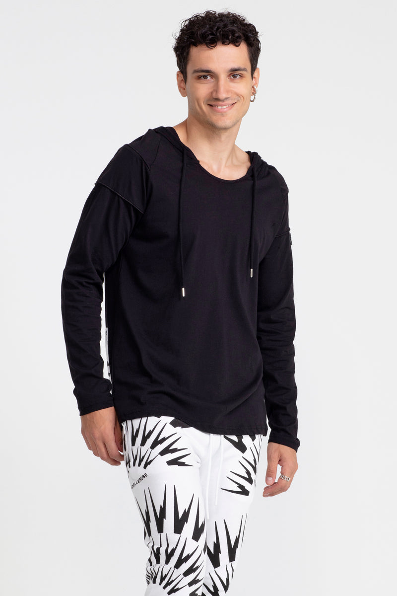 ERKEK SİYAH UZUN T-SHIRT 1052