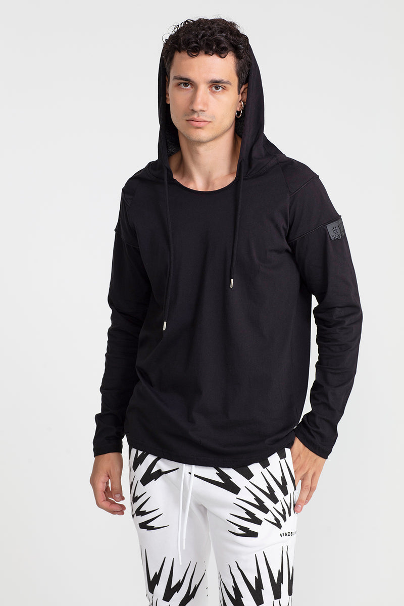 ERKEK SİYAH UZUN T-SHIRT 1052