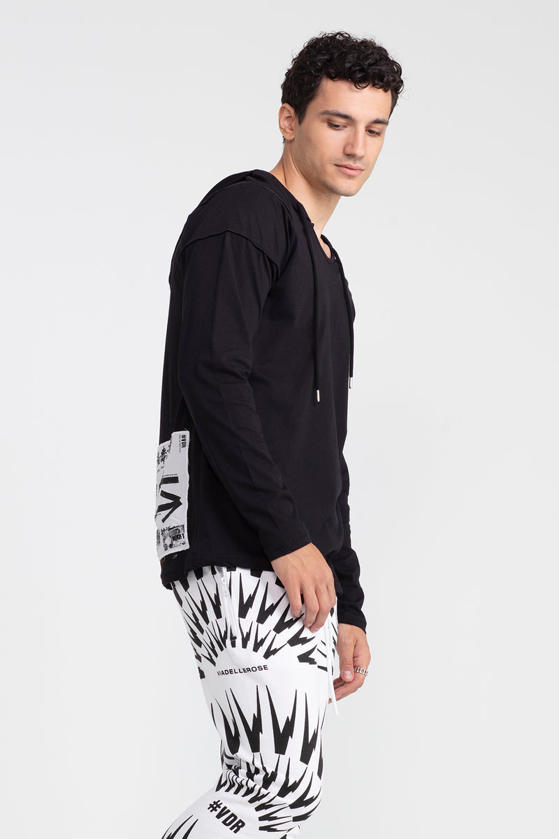 ERKEK SİYAH UZUN T-SHIRT 1052
