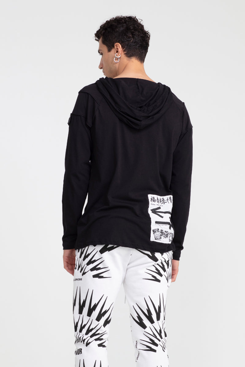 ERKEK SİYAH UZUN T-SHIRT 1052